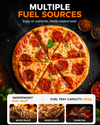 Outdoor Pizza Oven 12In Wood Fired Pellet Pizza-Stove w/ Thermometer Portable Pizza-Maker for Outside Backyard Camping