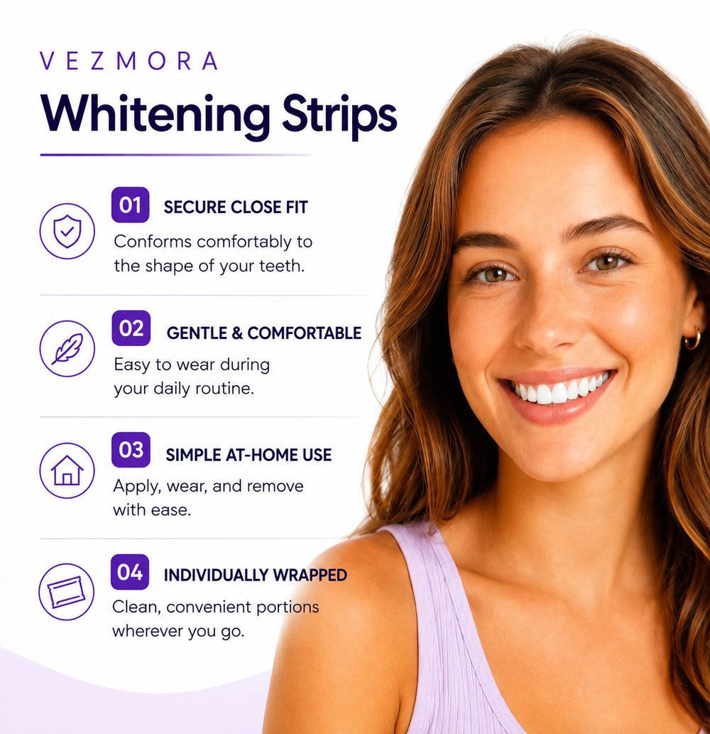 Purple Teeth Whitning Strips Oral Hygiene Mint Fresh Breath Brighten Tooth Bleaching Lasting Oral Care Tooth Brightening Patches