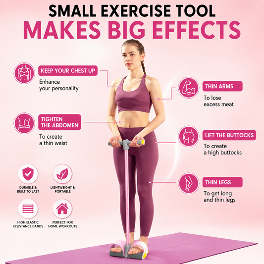 Resistance Bands 4-Tube Yoga Pedal Puller Resistance Band Elastic Pull Rope Fitness Equipment for Abdomen Waist Arm Training