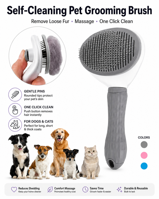 Pet Dog Brush Cat Comb Self Cleaning Pet Hair Remover Brush For Dogs Cats Grooming Tools Pets Dematting Comb Dogs Accessories
